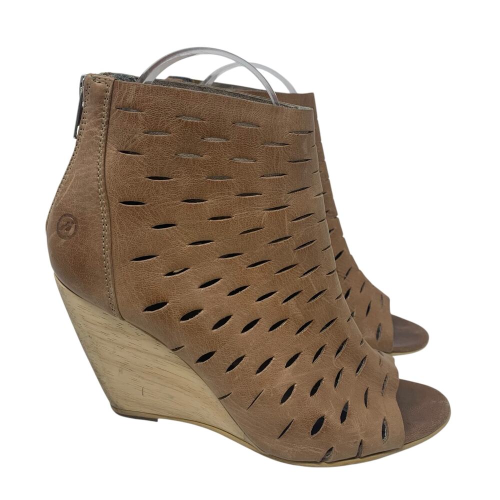 Bronx Leather Wedge Booties Womens Size 37 (6.5)